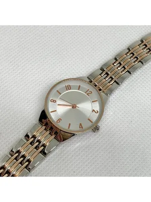 FMD Women’s two tone watch 25mm quartz analog size 6.5” running thumbnail 3