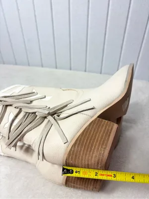 Altar'd State Cream Fringe Western‎ Ankle Boots Size 7 thumbnail 6