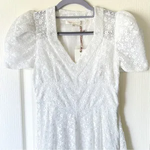 LoveShackFancy‎ Castella Gown Lace Embroidered Maxi Dress White Size 00 NWT thumbnail 4