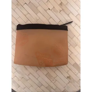 MAC Travel Makeup Bag Clear Brown Cosmetic Pouch Zipper Toiletry Case thumbnail 2