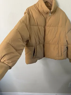 Lovers & Friends‎ Revolve Jillian Puffer Jacket Nude Full Zip Womens Size L thumbnail 6