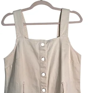 H and M White Cream‎ Denim 100% Cotton Mini Dress Romper size 6 thumbnail 4