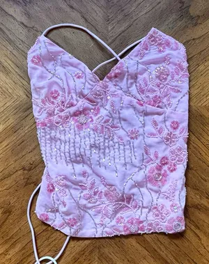 SheIn Pink sequin top thumbnail 1