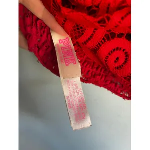 Victoria's Secret PINK Bralette Red Lace Lined Stretchy Pullover Small thumbnail 6