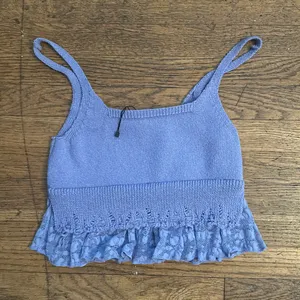 Zara purple knit lace Crop tank top! thumbnail 3