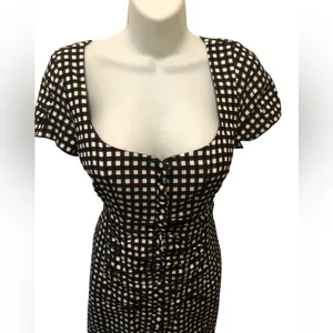 Nanette Lepore Check Me Out Dress Sz. 8 Gingham Full Zip Cottagecore Coquette thumbnail 4