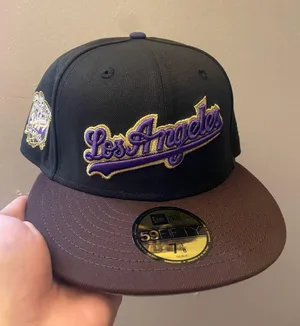 New Era Rahnnifitteds Los Angeles dodgers mamba Kobe inspo 40 years anniversary patch size 7 1/8 brand new thumbnail 1