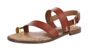 NWT Sam & Libby Womens Strappy Perris Flat Sandal J5247S1200 Amber Brown 6.5M thumbnail 1