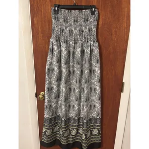Gypsie Blu Women's Black Multi Strapless Maxi Summer Dress Tube Coverup Sz M thumbnail 3