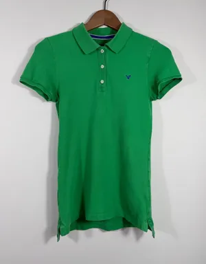 American Eagle Y2K Green Stretch Women’s Polo S thumbnail 1