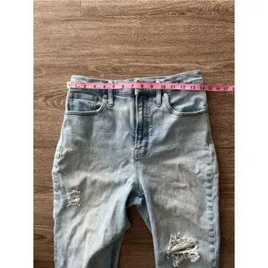 Madewell Womens 29 The Perfect Vintage Straight Jean Light Wash Raw Hem Hi Rise thumbnail 11