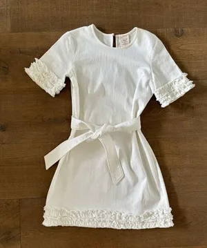 Cinq à Sept easton denim belted a-line mini dress thumbnail 3