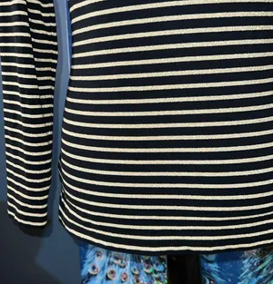 Ralph Lauren Size M Striped Squared Boatneck Long Sleeve Top thumbnail 9