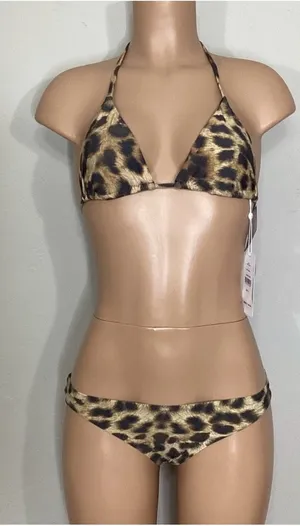 New. PILYQ jungle print bikini. Small. Retails $149 thumbnail 1