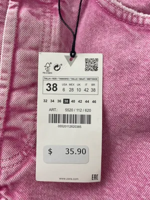 Zara Pink Denim Shorts thumbnail 2