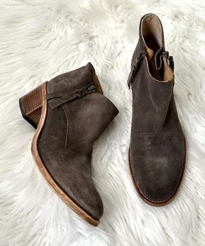 Alberto Fermani Capricia Suede Ankle Bootie Sz 8 Brown thumbnail 1