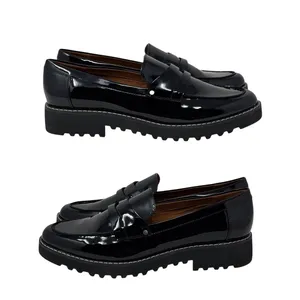 Franco Sarto Women's Cassandra Black Platform Penny Loafers Size 10 thumbnail 2