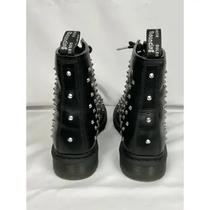 Dr. Martens 1460 Stud Combat Boots Black Wanama Leather 8-Eye Lace Up Ladies 7 thumbnail 4