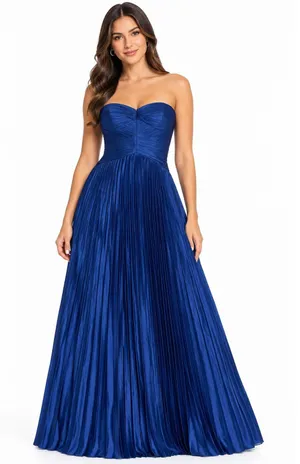 Lulus Royal Blue Strapless Pleated Bustier Dress Size M New thumbnail 1