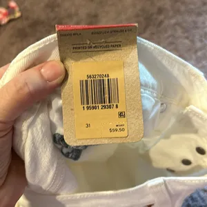 Levi’s distressed pearly whites mid rise denim shorts NWT thumbnail 6