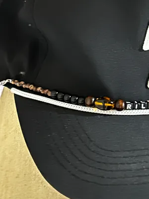Beaded hat chain Riley Green handmade brand new Black thumbnail 3