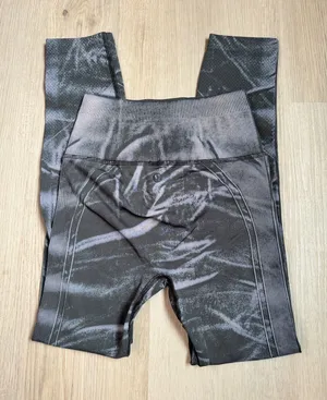 lululemon High-Rise Leggings Ebb to Street in black grey marble thumbnail 1