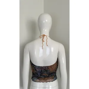 Romwe Whimsigoth Mesh Halter Top Beaded Sun Moon Print Boho Hippie Grunge Y2K Fest XL thumbnail 8