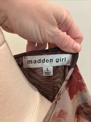 Madden Girl Y2K Mesh Baby Tee Renaissance Size Large thumbnail 4
