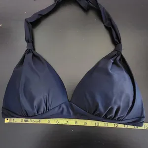 Yonique Black Bikini Top NWT Size Large Black Halter Swim Top thumbnail 7