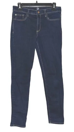 GAP True‎ Skinny Dark Indigo Wash Mid Rise Stretch Denim Jeans Womens Size 6 R thumbnail 1