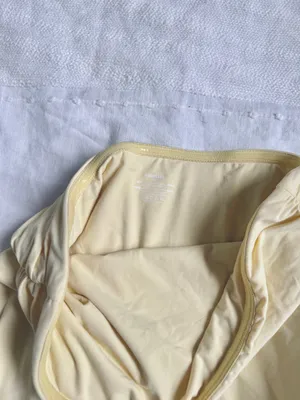 Amazon SUUKSESS Butter Yellow Foldover side split tube top thumbnail 3
