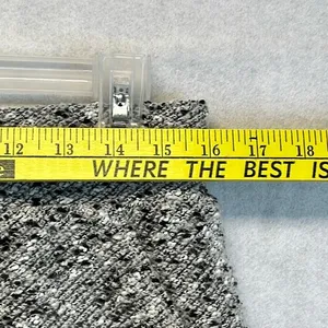 LOU GREY for LOFT Skirt Medium Black White Gray Tweed Pencil Mini‎ Drawstring thumbnail 7