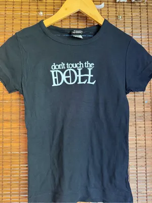 Vintage Betty Rocker Don’t Touch the Doll Y2K Baby Tee Black Small thumbnail 2