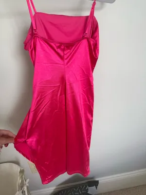 Honey and Rosie pink satin mini dress size small thumbnail 4