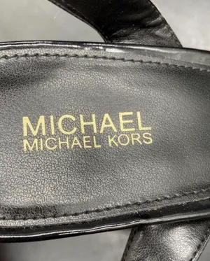 Michael Kors Black Patent Block Heel Sandals thumbnail 6