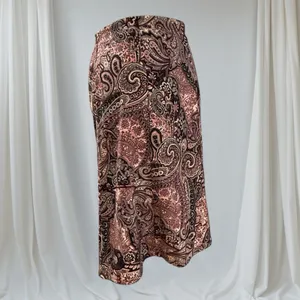 Elementz Petite Midi Skirt Womens PS Brown Paisley Excellent Stretch‎ A-Line thumbnail 4
