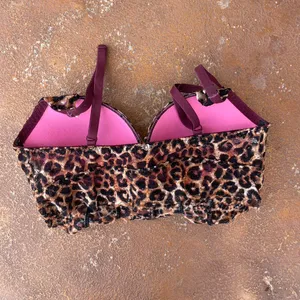 NWOT Victorias Secret Lace Bralette Cheetah Print Small Underwire push up sz xs thumbnail 3