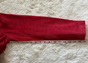 Vintage Uniform Jacket 100% Leather Suede Zip Up Red 8 thumbnail 11