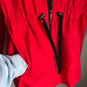 Sam Edelman Bright Red Water Resistant Hooded Coat Jacket Red Ridding Hood sz S‎ thumbnail 4