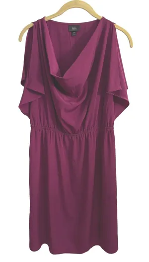 Mossimo‎ Womens Magenta Draped Cowl Neck Cold Shoulder Sleeveless Party Dress S thumbnail 1