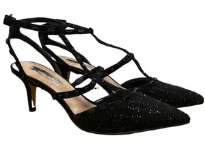 INC Black Studded Evening‎ Casual Dressy Heeled Sandal thumbnail 1