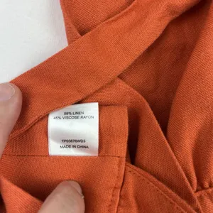 Meshki Women’s Linen Halter Top Crop Rust Orange Small Tie Back Adjustable New thumbnail 14