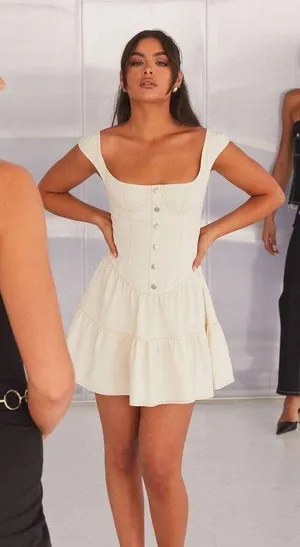 Isabella Denim Bustier Dress thumbnail 4
