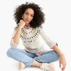 J. CREW x The Reeds Fuzzy Fair Isle Wool Blend Sweater Knitwear Pullover Small thumbnail 1