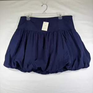 Navy Blue Bubble Hem Two Piece Set Cami Silky Top L and Mini Skirt 12 Party Chic thumbnail 3