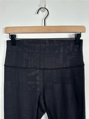 Lululemon Wunder Under‎ 25 Leggings 8 20YR Manifesto Embossed Black Luxtreme thumbnail 5