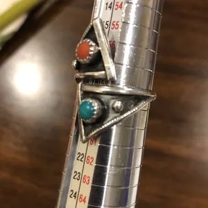 Vintage Southwestern Bypass Turquoise Spiny Oyster Ring Sz 8•1/2 thumbnail 5