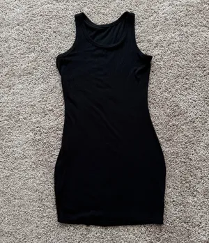 Black Ribbed Tank Dress thumbnail 2
