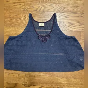 Free People cropped Retro Boho lace tank Blue. Size XS thumbnail 11