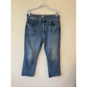 Mother Tripper Ankle Fray Jeans Womens 32 Blue Distressed Raw Hem Bohemian thumbnail 3